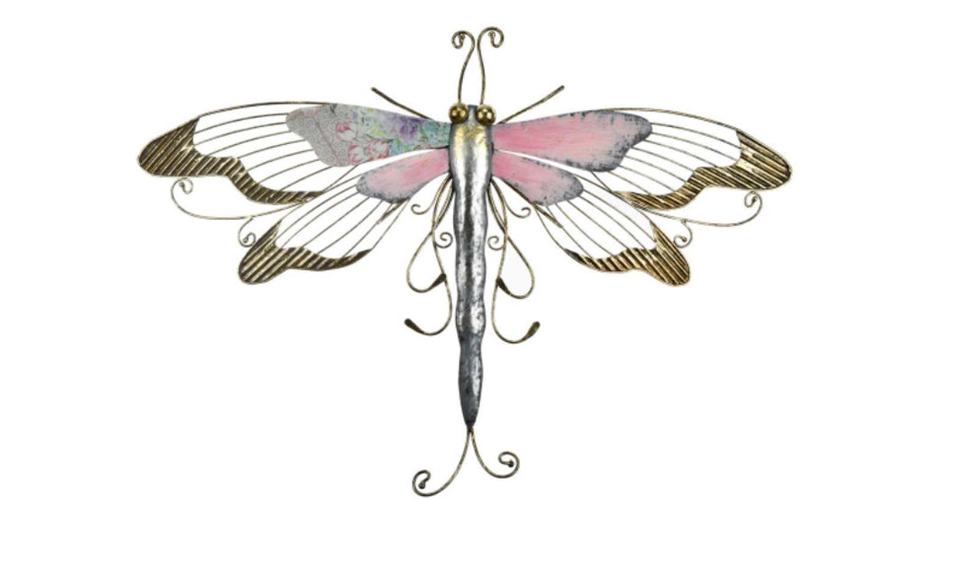 PINK DRAGONFLY WALL ART